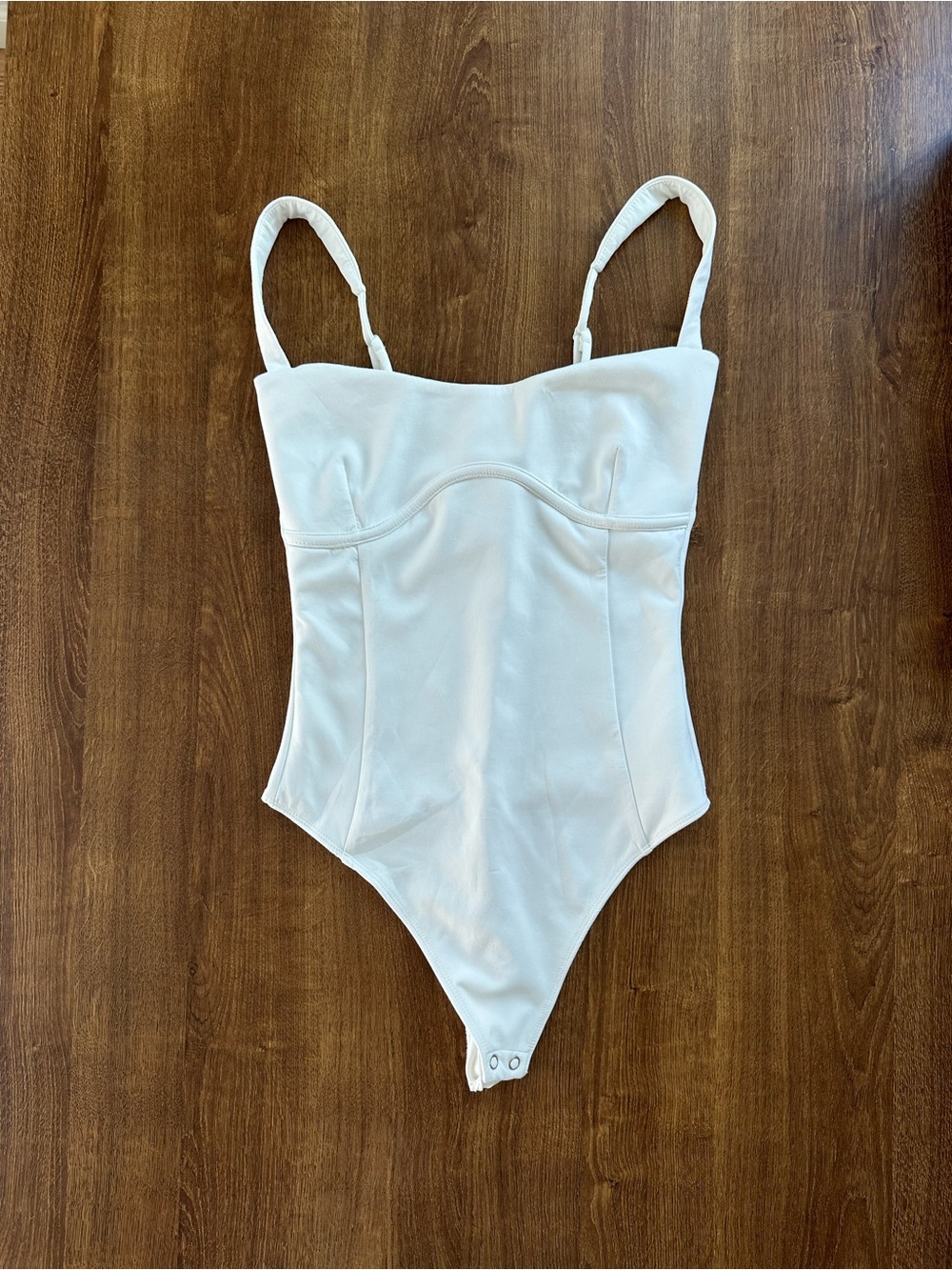Good American White Adjustable-Strap Bodysuit
